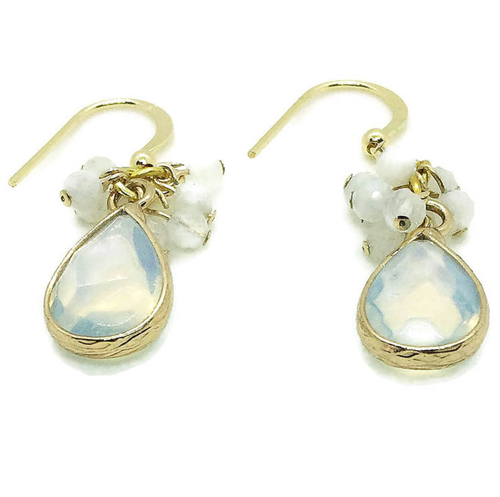 Moonstone, And Gold Plated Drop Earrings
