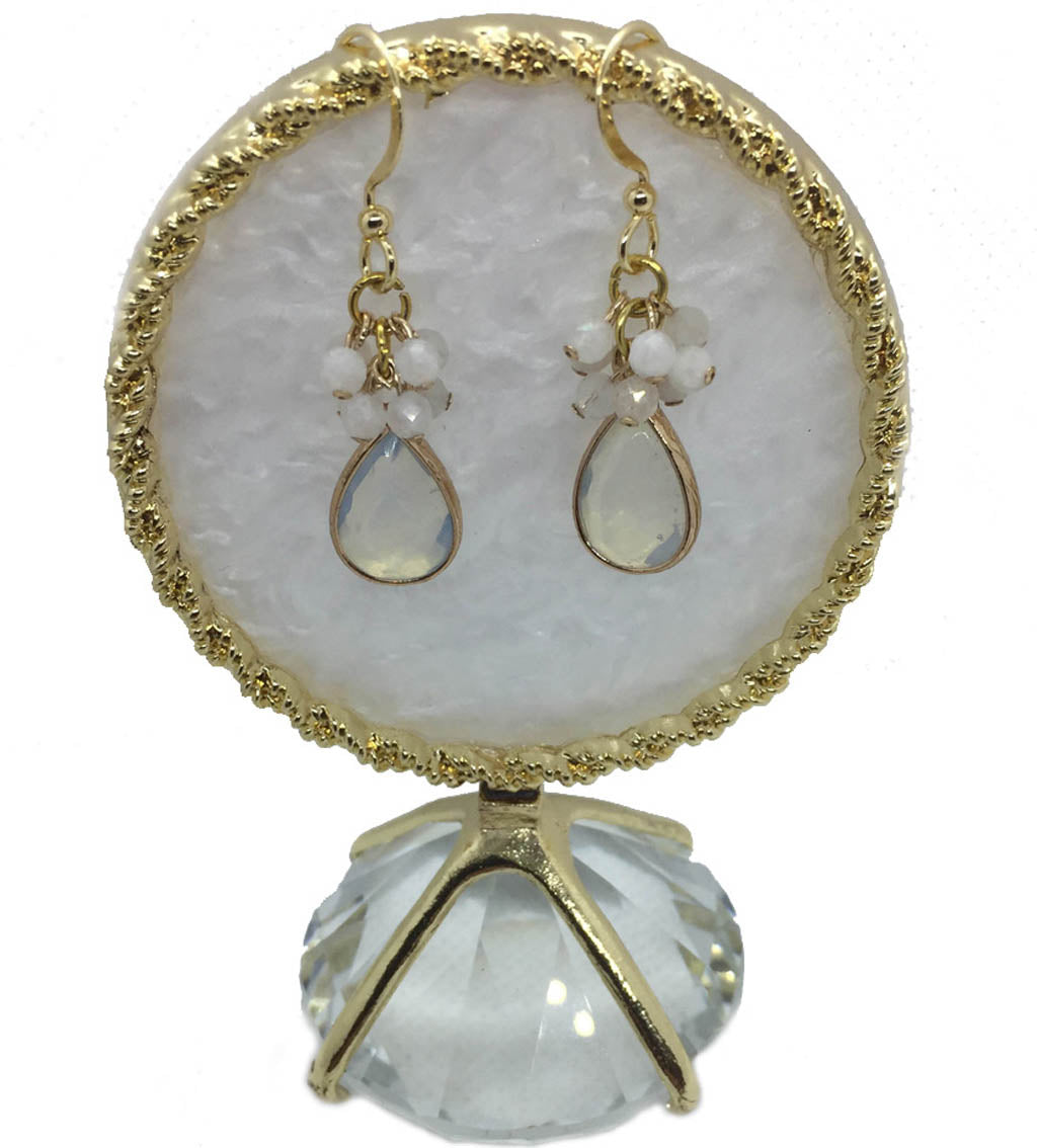 Moonstone, And Gold Plated Drop Earrings