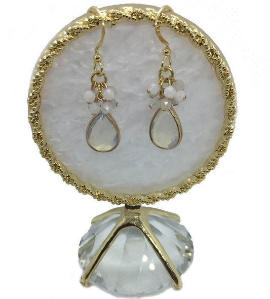 Moonstone, And Gold Plated Drop Earrings