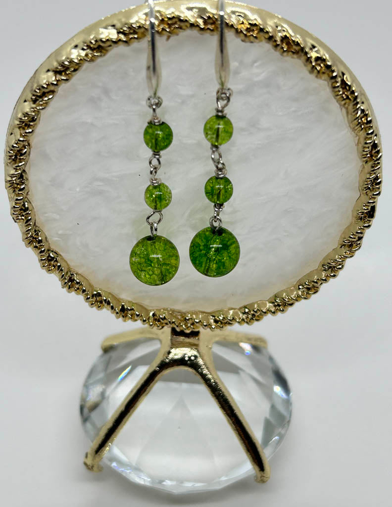 Peridot, And Sterling Silver, Dangle Earrings