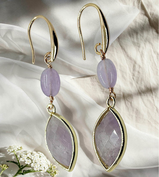 Tear Drop Amethyst Dangle Earrings