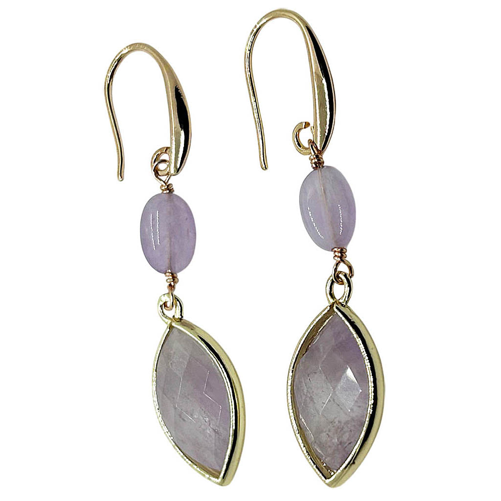 Tear Drop Amethyst Dangle Earrings