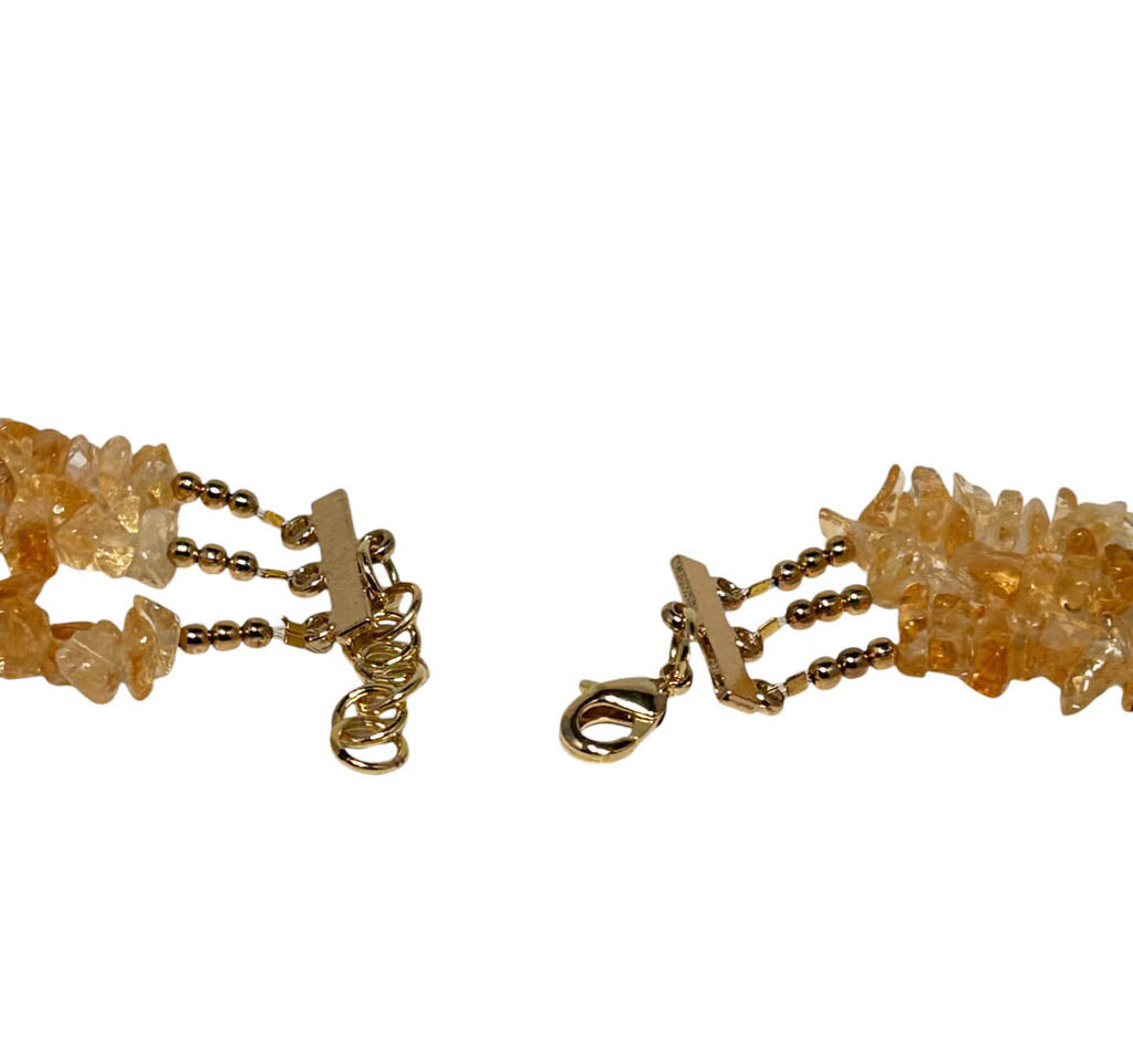 Three Strands Citrine, and Pearl Necklace
