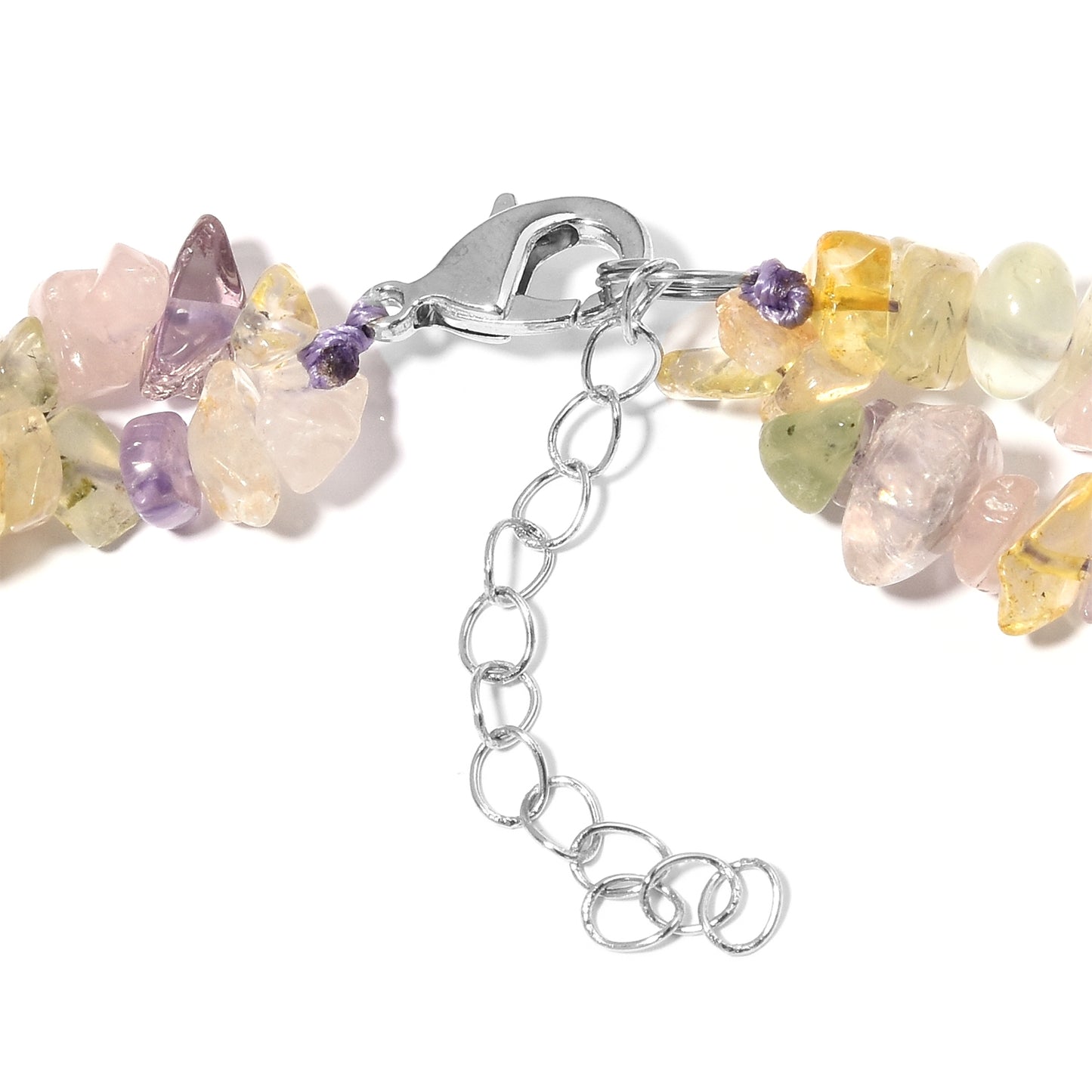 Large Rose Quartz, And Multi Gemstone Necklace