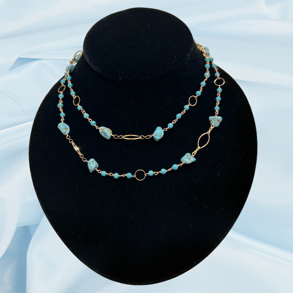 Stylish, Long Turquoise Necklace
