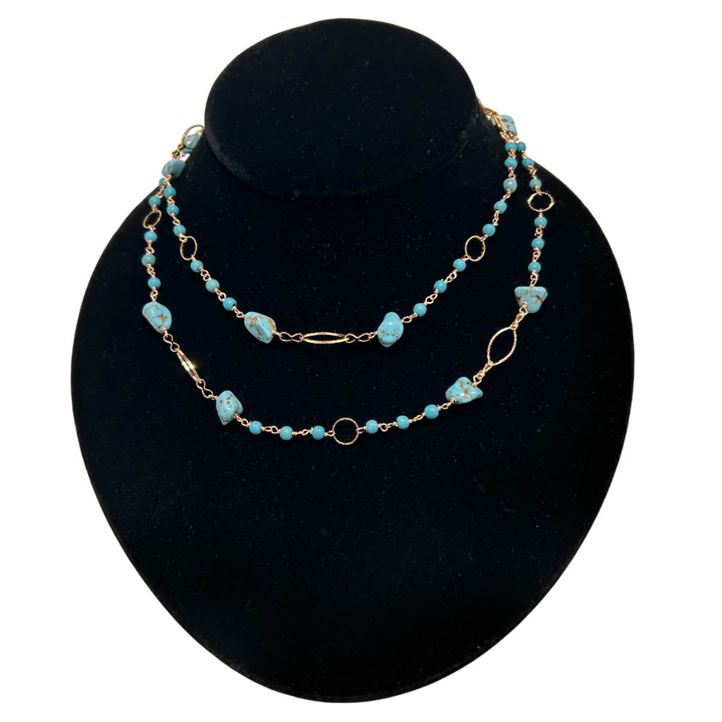 Stylish, Long Turquoise Necklace
