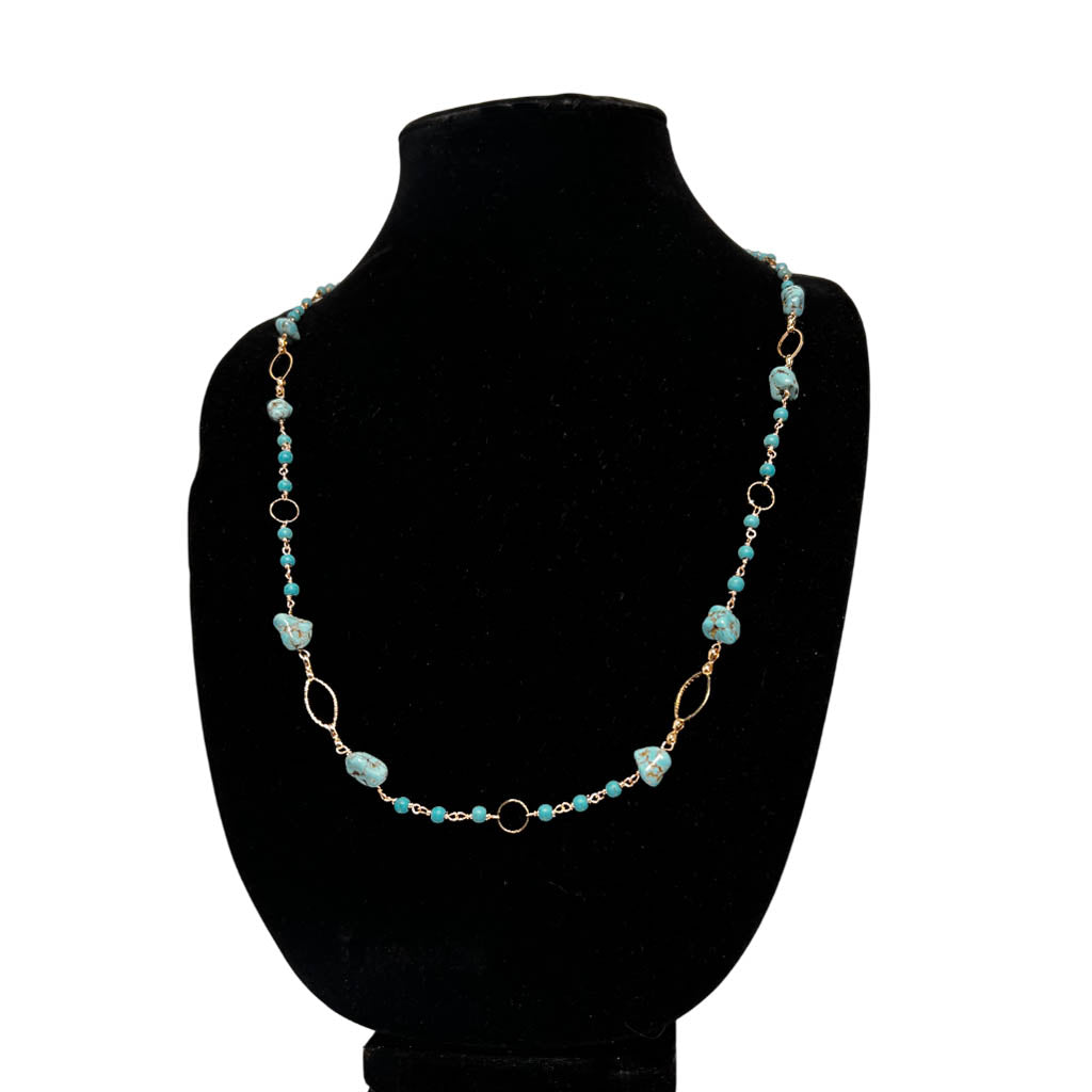 Stylish, Long Turquoise Necklace