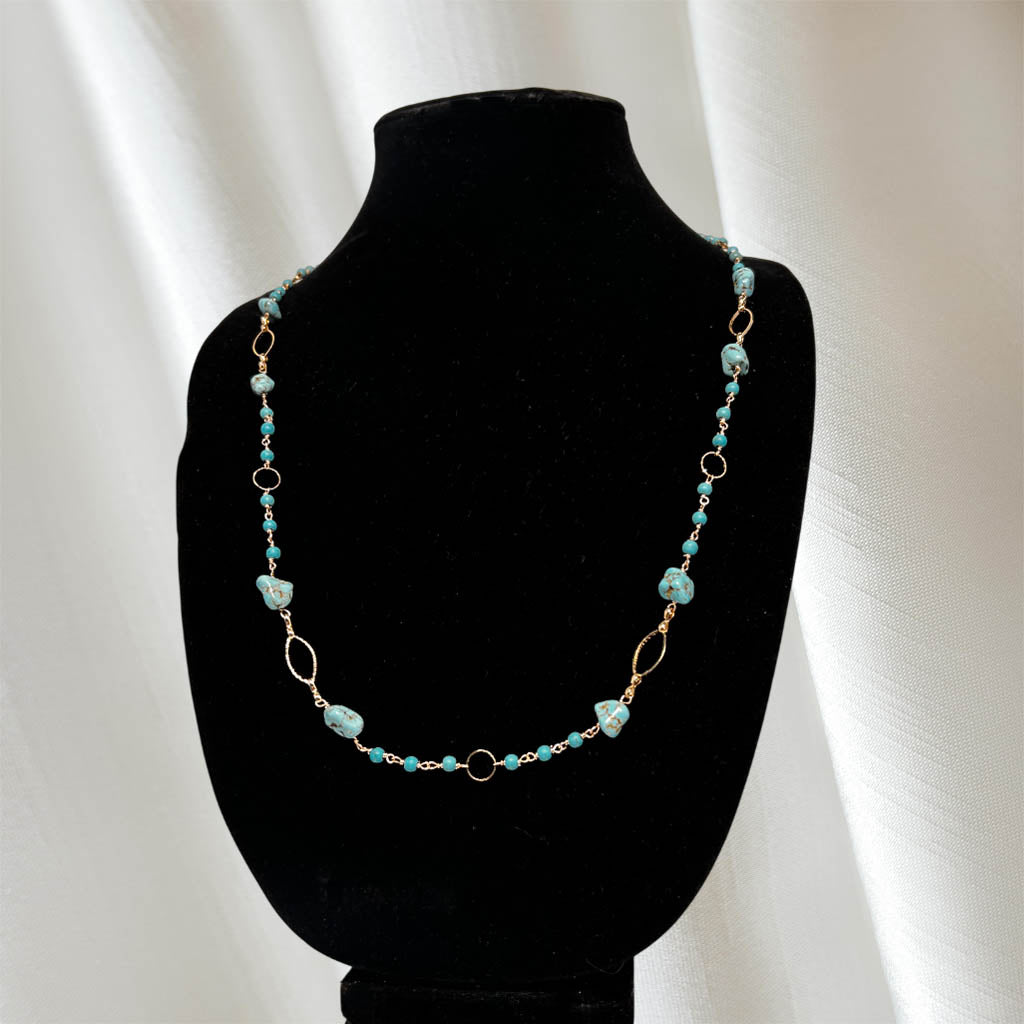 Stylish, Long Turquoise Necklace