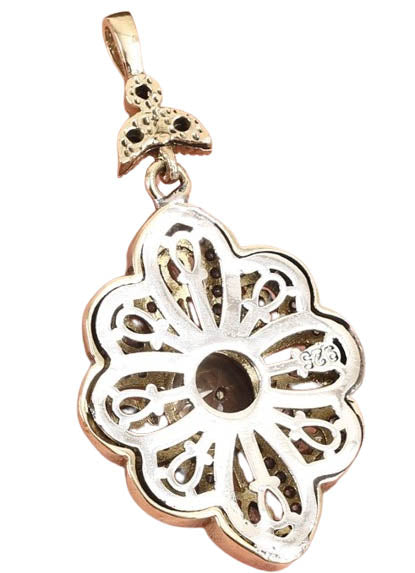 Stylish Pearl Necklace, With Golden Color Topaz  Pendant