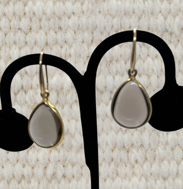 Smokey Quartz, And Gold Plated Earrings - Image 2