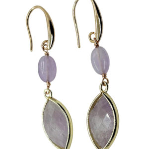 Tear Drop Amethyst Dangle Earrings