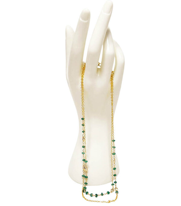 Two Strands Green Peridot Necklace
